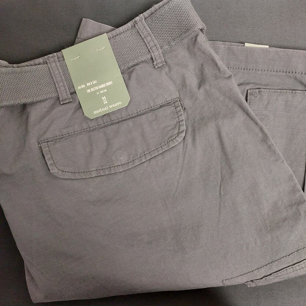 Mutual Weave Men's Belted Cargo Shorts in Gray